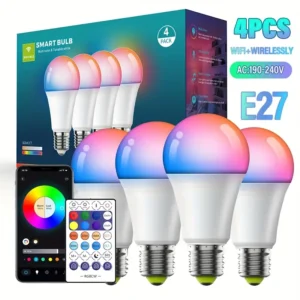 Smart WiFi Light Bulbs (4-Pack)